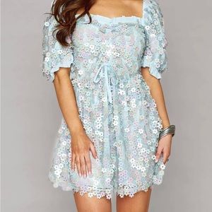 Buddylove - Colby Puff Sleeve Mini Dress in Iridescent
